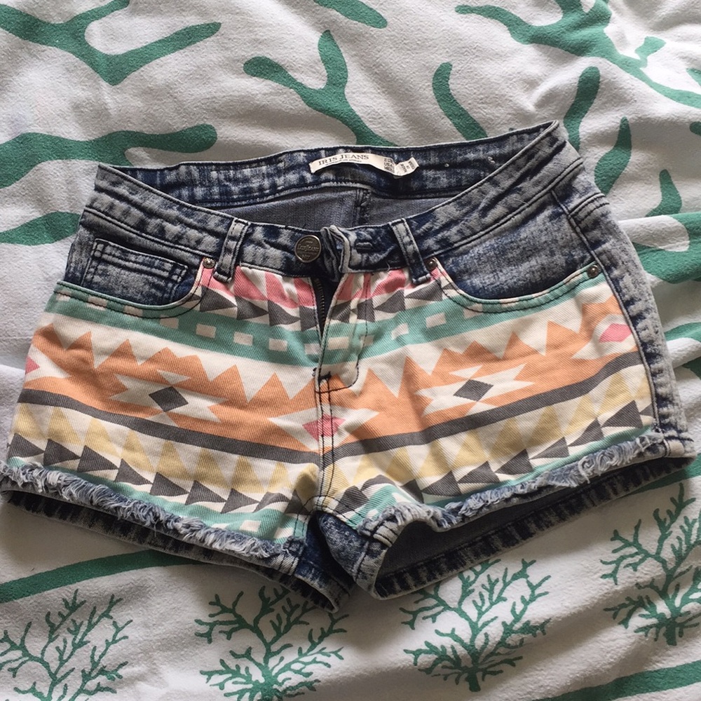 Acid wash shorts